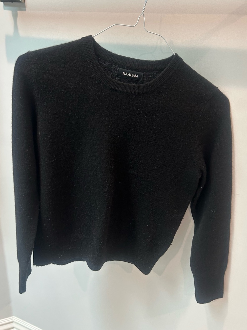 Naadam 100% cashmere black crew neck sweater, XS
